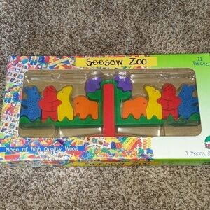 Vintage Wood Animal Puzzle Learning Developmental Toy